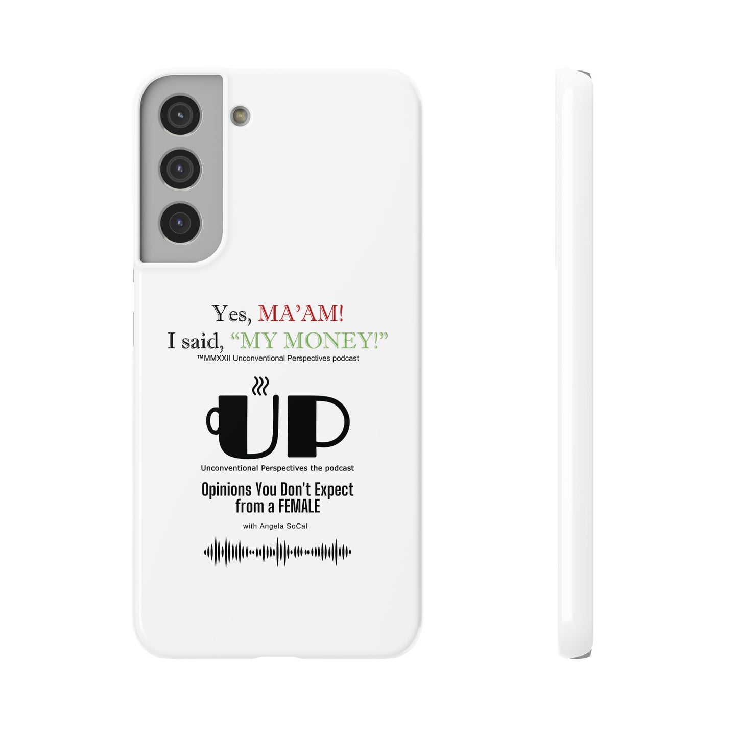 Ma'am My Money Slim Cases, White - BL