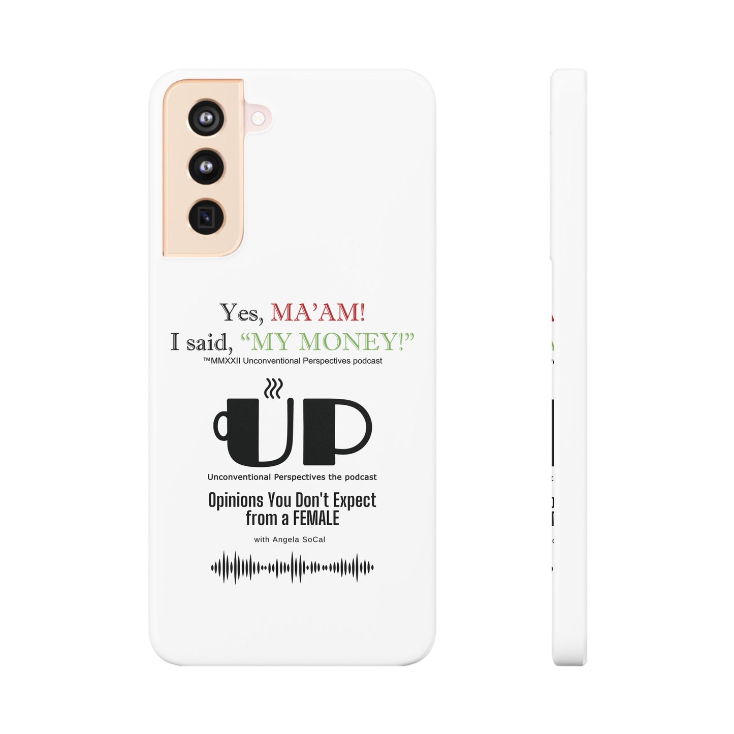 Ma'am My Money Slim Cases, White - BL