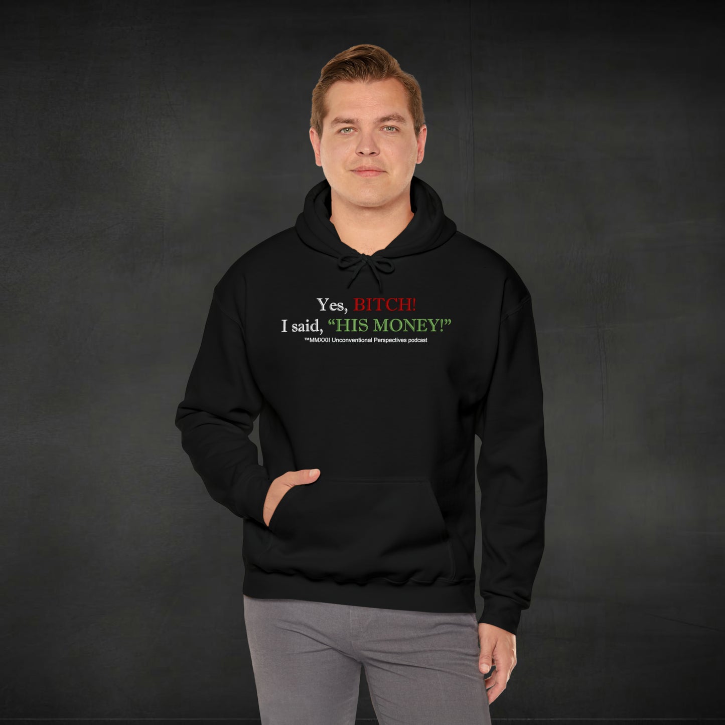 Bitch His Money Unisex Heavy Blend™ Hooded Sweatshirt, Black - WL