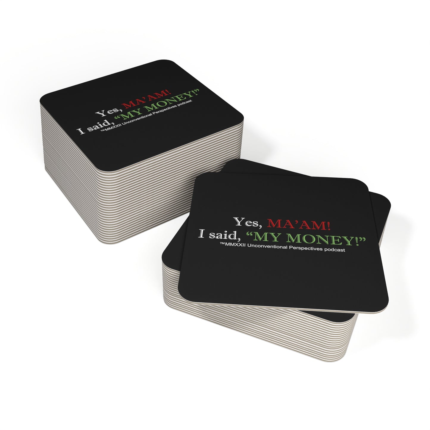 Ma'am My Money Coasters (50, 100 pcs), Black - WL