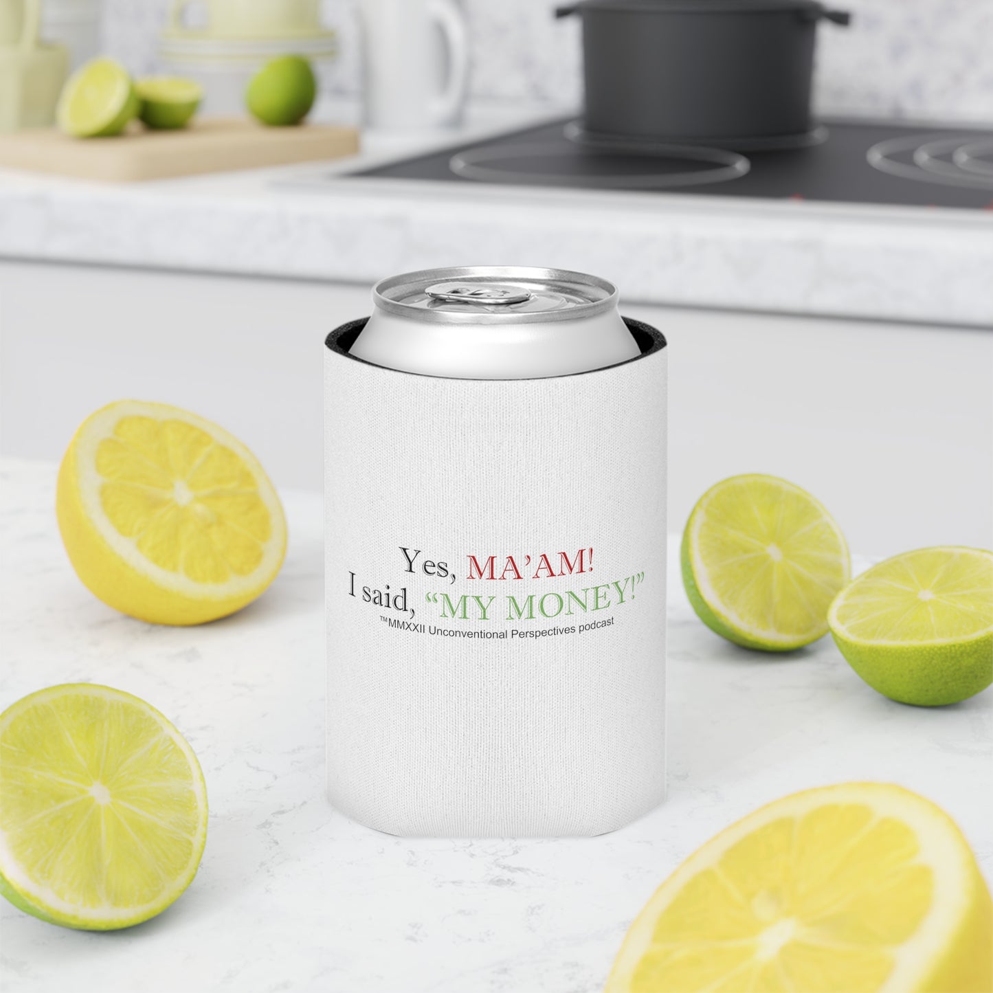 Ma'am My Money Can Cooler, White - BL