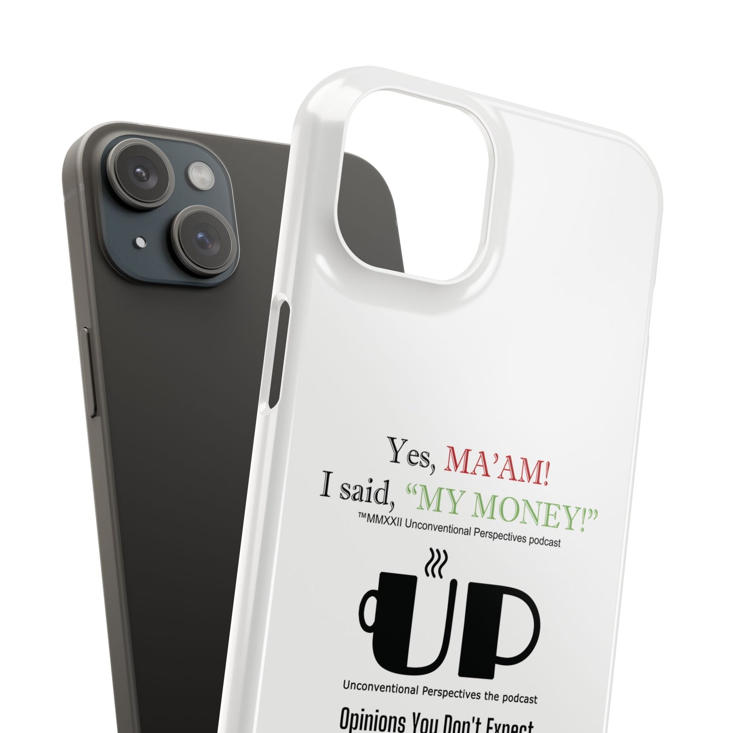 Ma'am My Money Slim Cases, White - BL