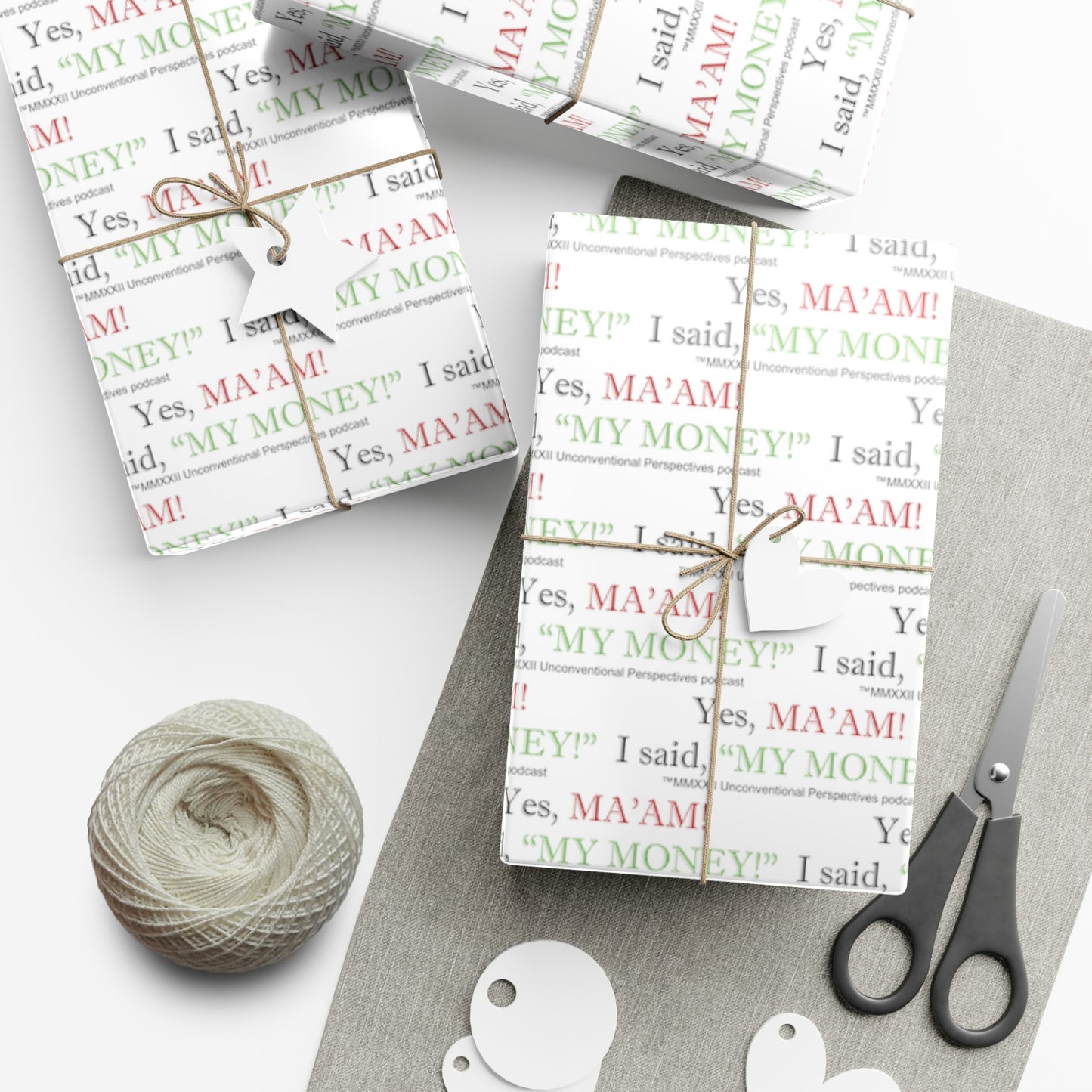 Ma'am My Money Gift Wrap Papers, White - BL