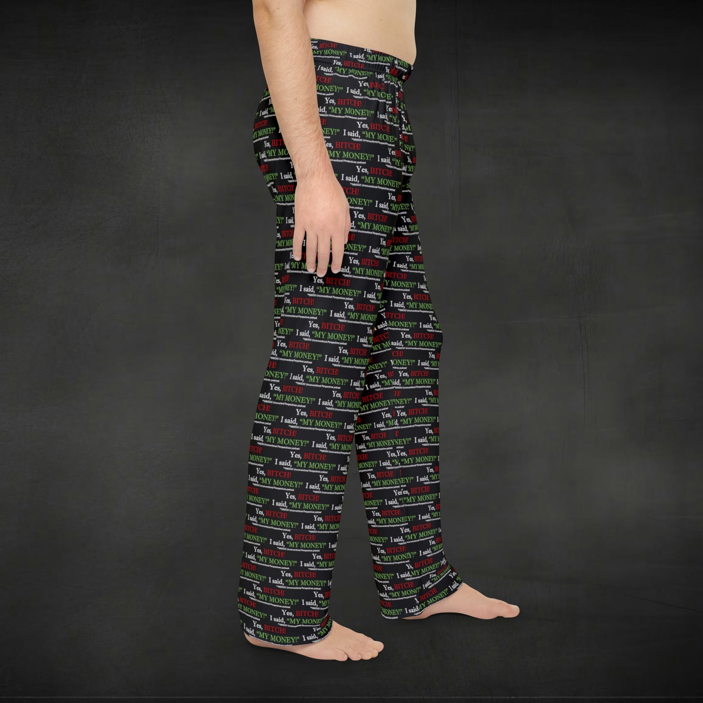 Bitch My Money Men's Pajama Pants (AOP), Black - WL