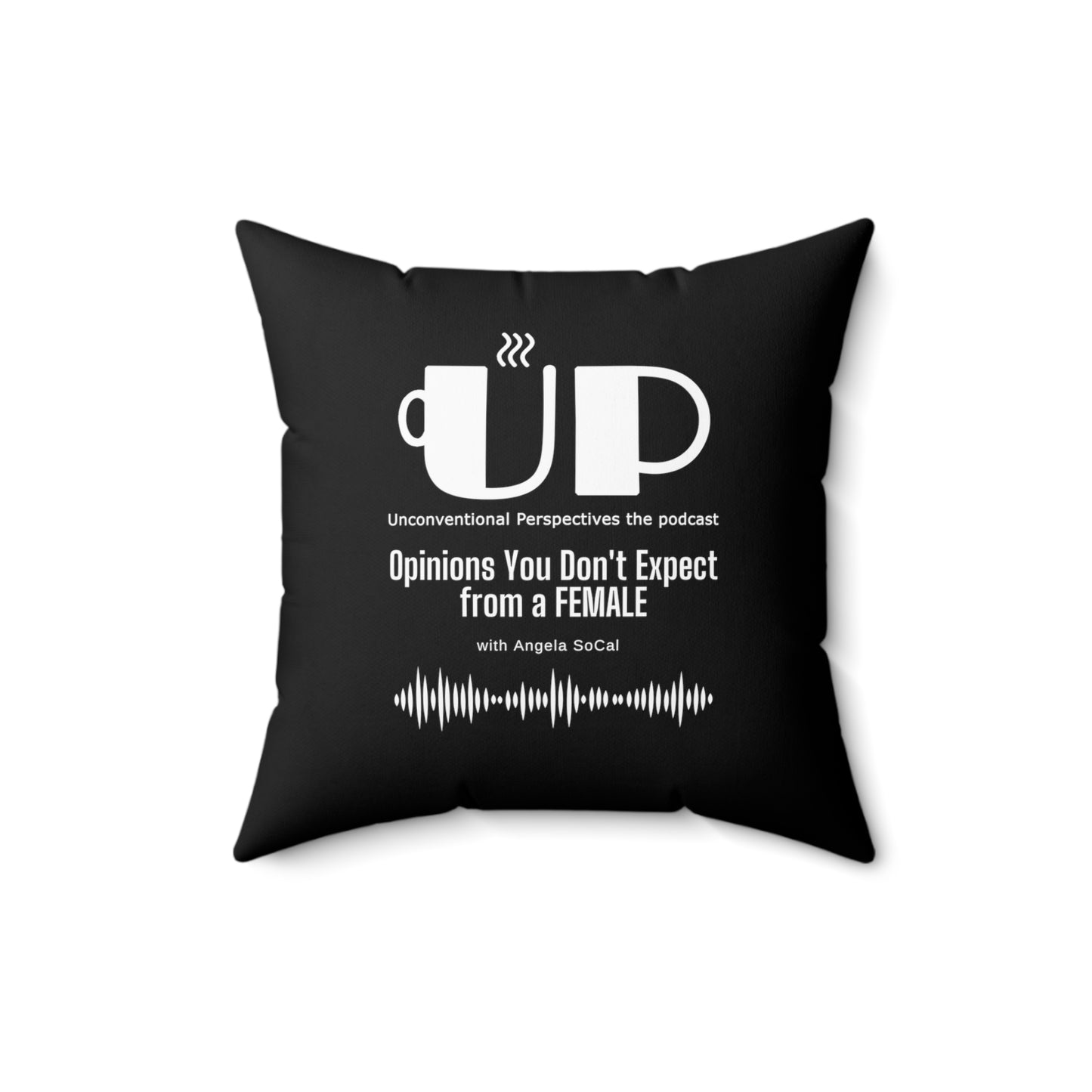 Ma'am My Money Spun Polyester Square Pillow, Black - WL