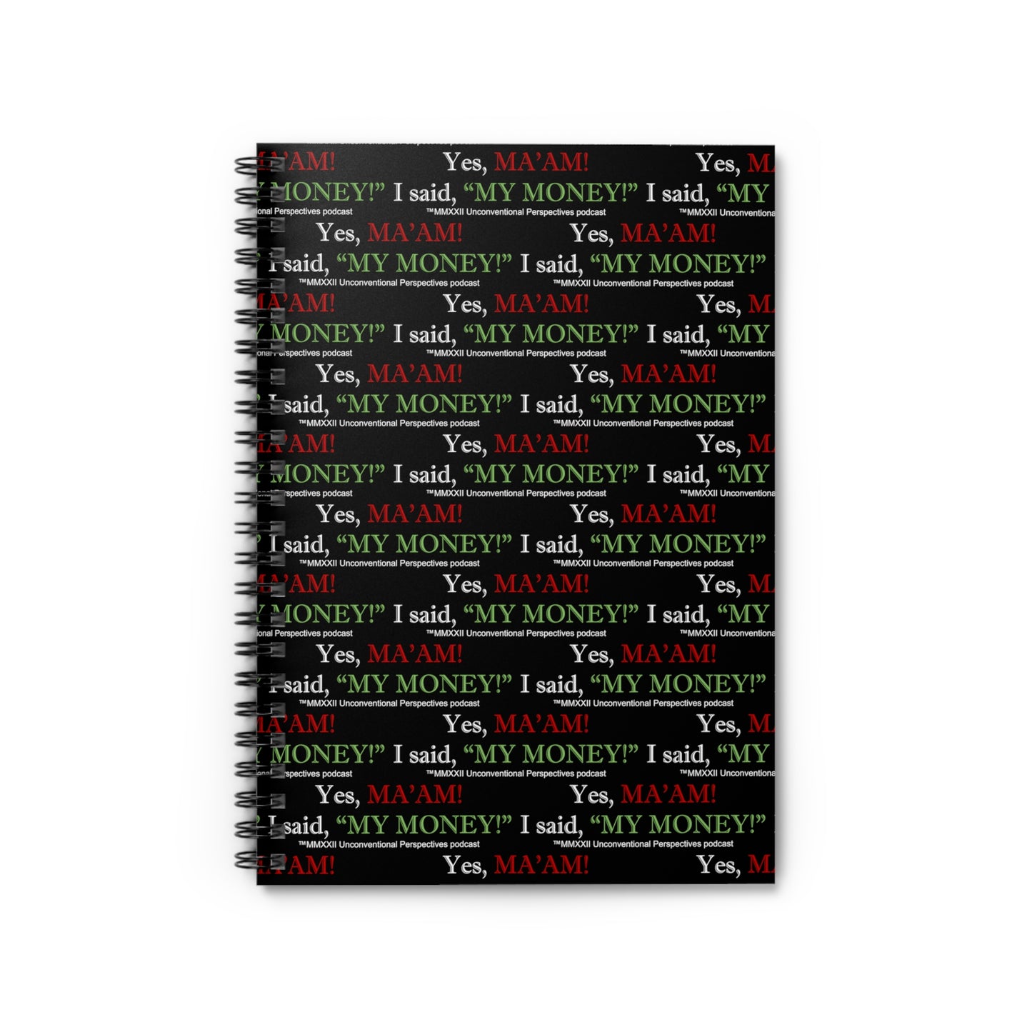 Ma'am My Money Spiral Notebook - Ruled Line (AOP), Black - WL