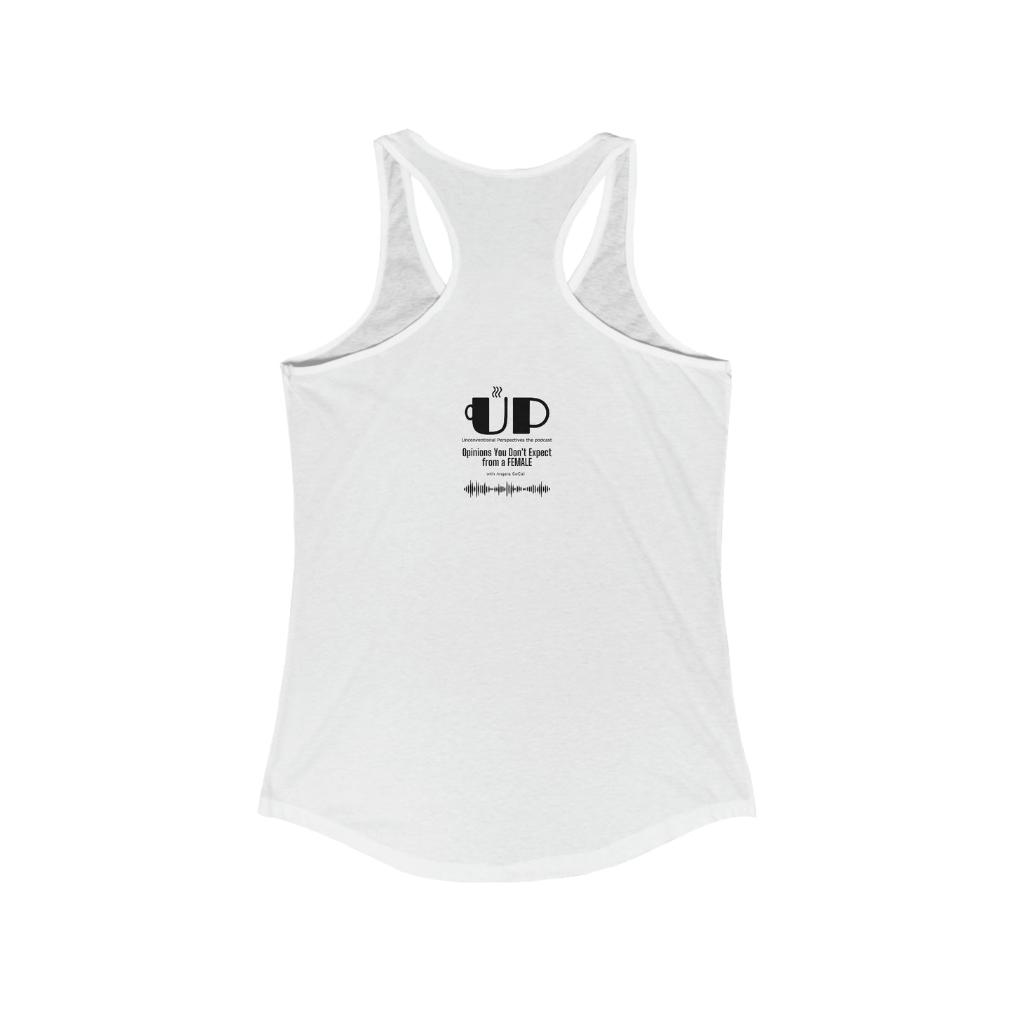 Ma'am My Money Women's Ideal Racerback Tagless Tank, White - BL