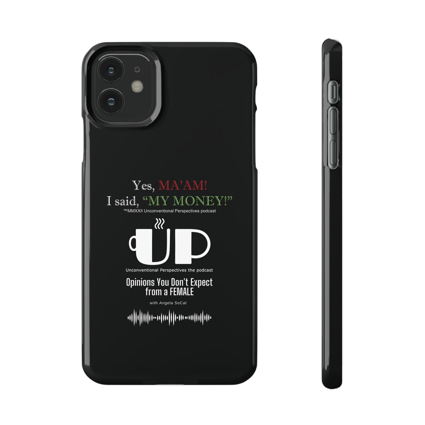 Ma'am My Money Slim Cases, Black - WL