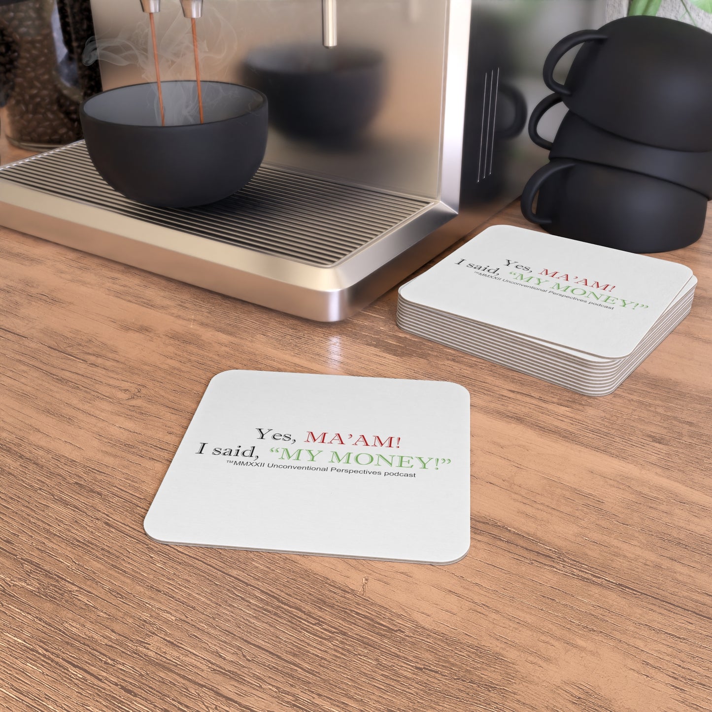 Ma'am My Money Coasters (50, 100 pcs), White - BL