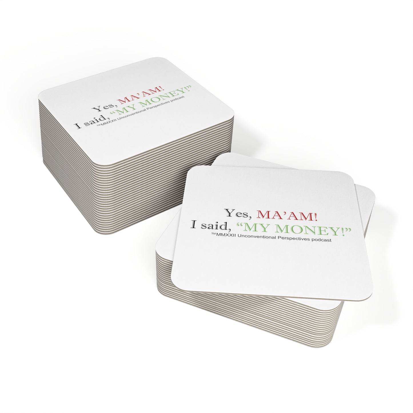 Ma'am My Money Coasters (50, 100 pcs), White - BL