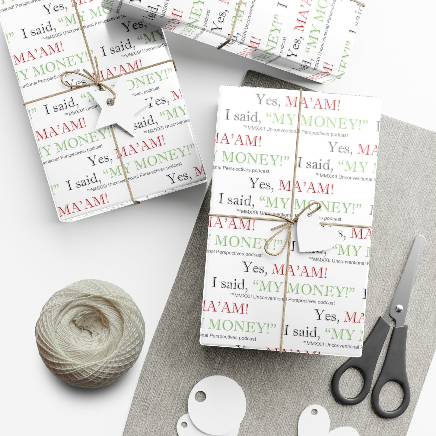 Ma'am My Money Gift Wrap Papers, White - BL