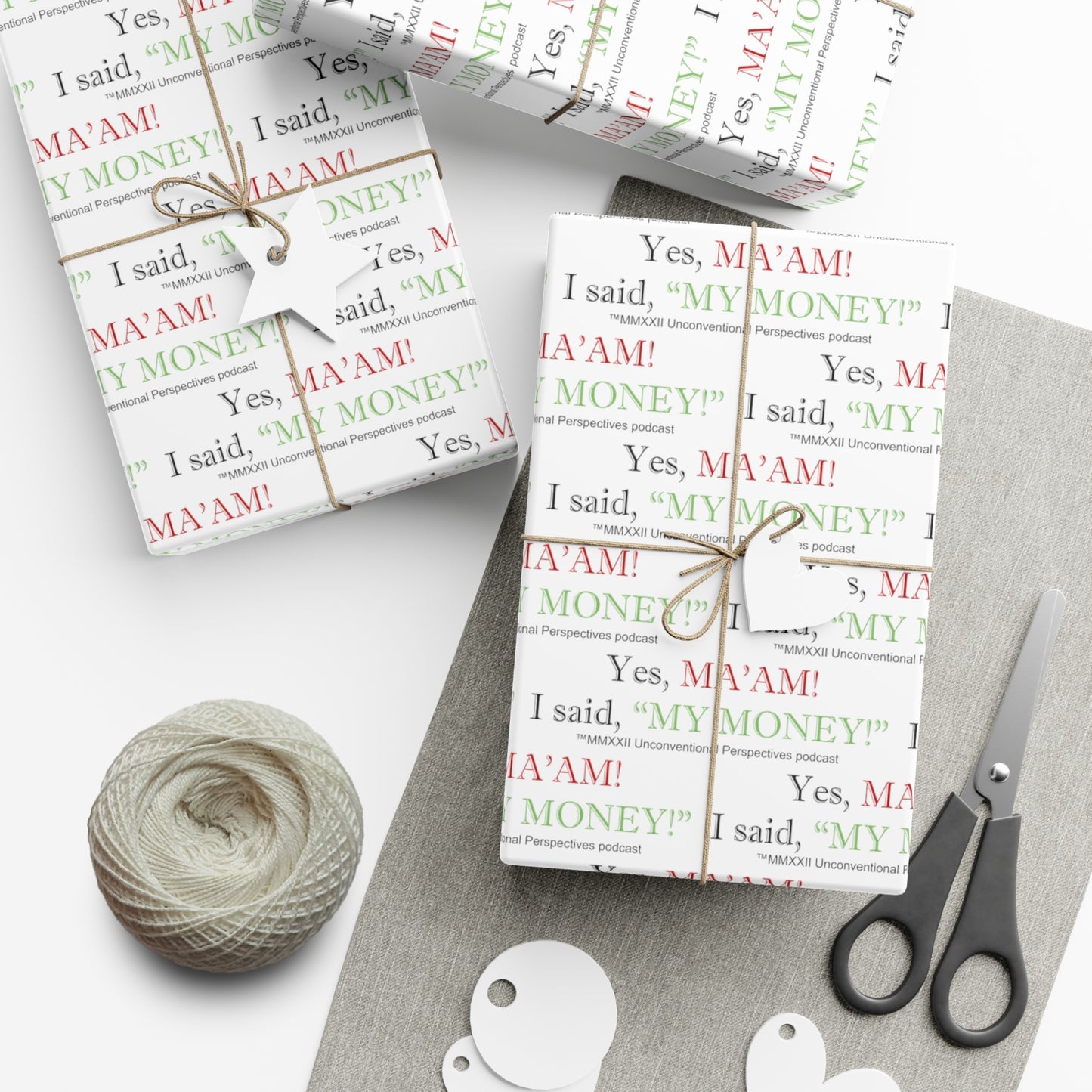 Ma'am My Money Gift Wrap Papers, White - BL