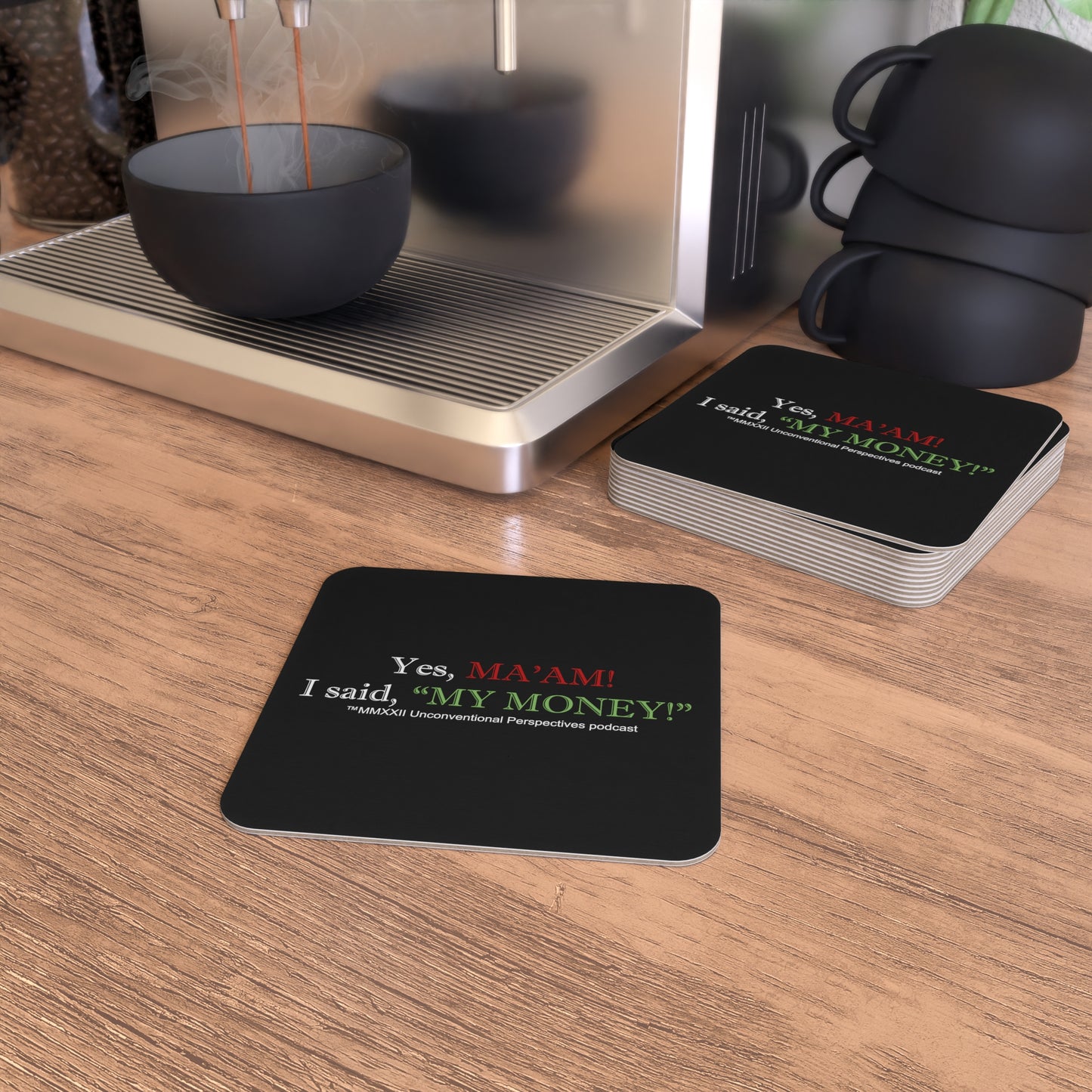 Ma'am My Money Coasters (50, 100 pcs), Black - WL