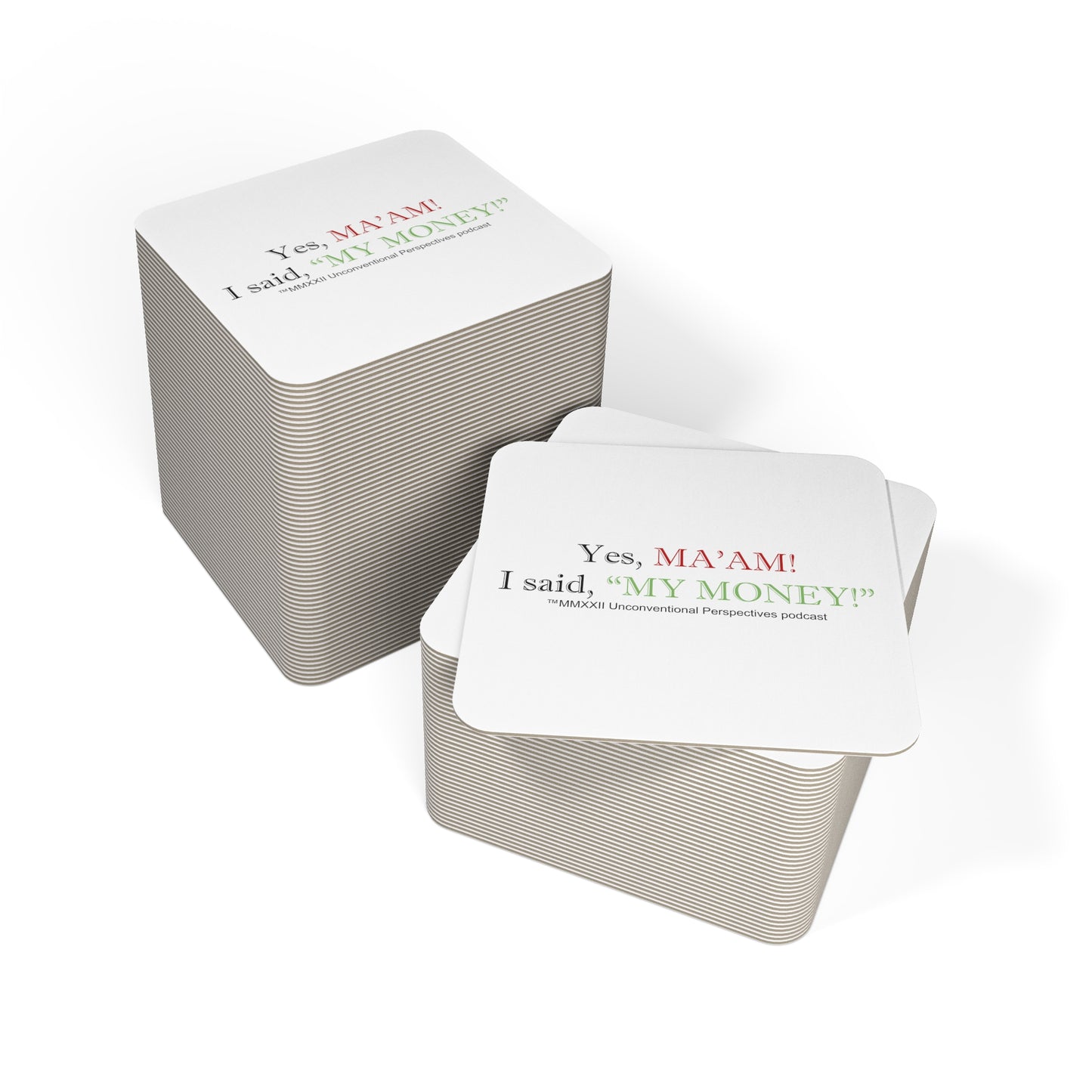 Ma'am My Money Coasters (50, 100 pcs), White - BL