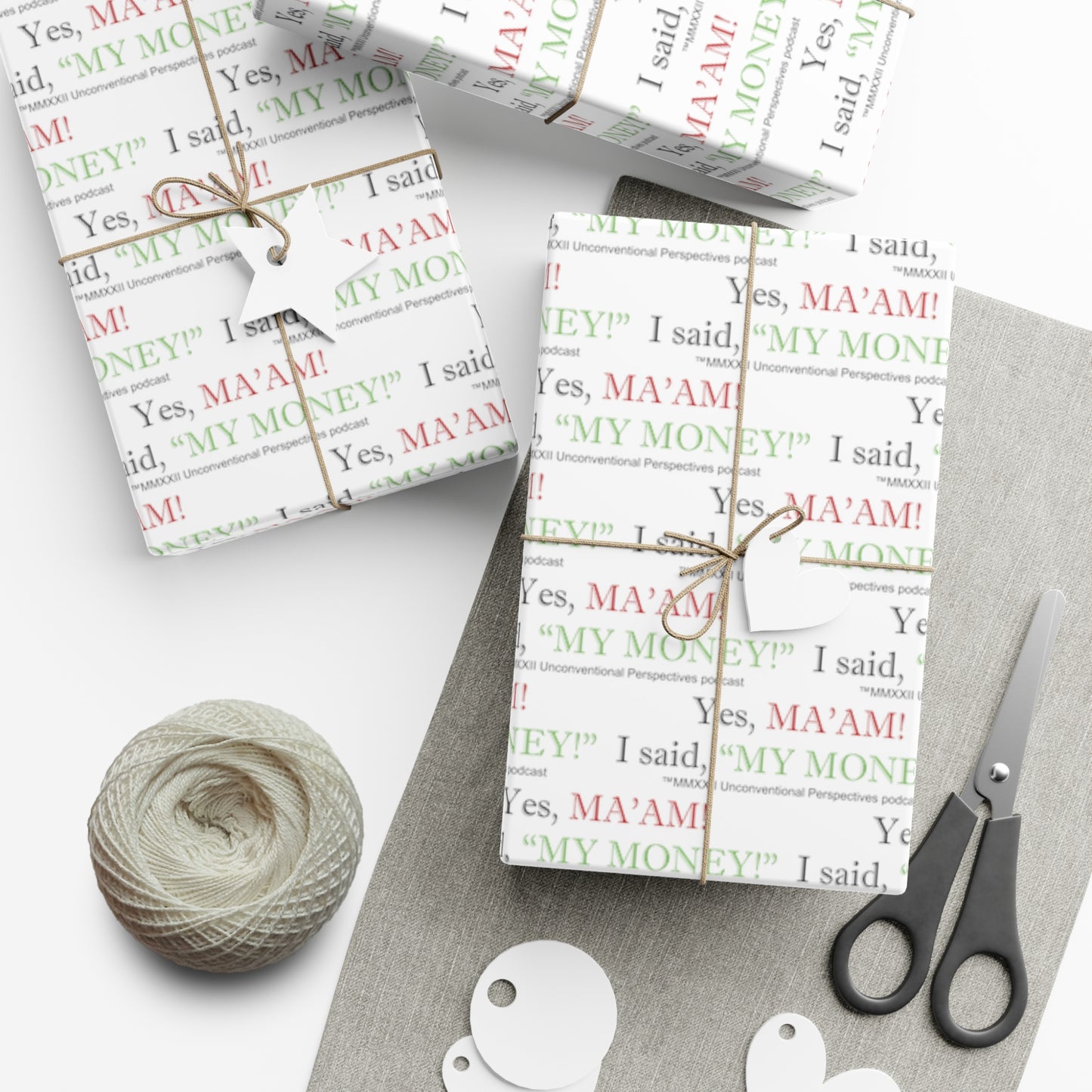 Ma'am My Money Gift Wrap Papers, White - BL