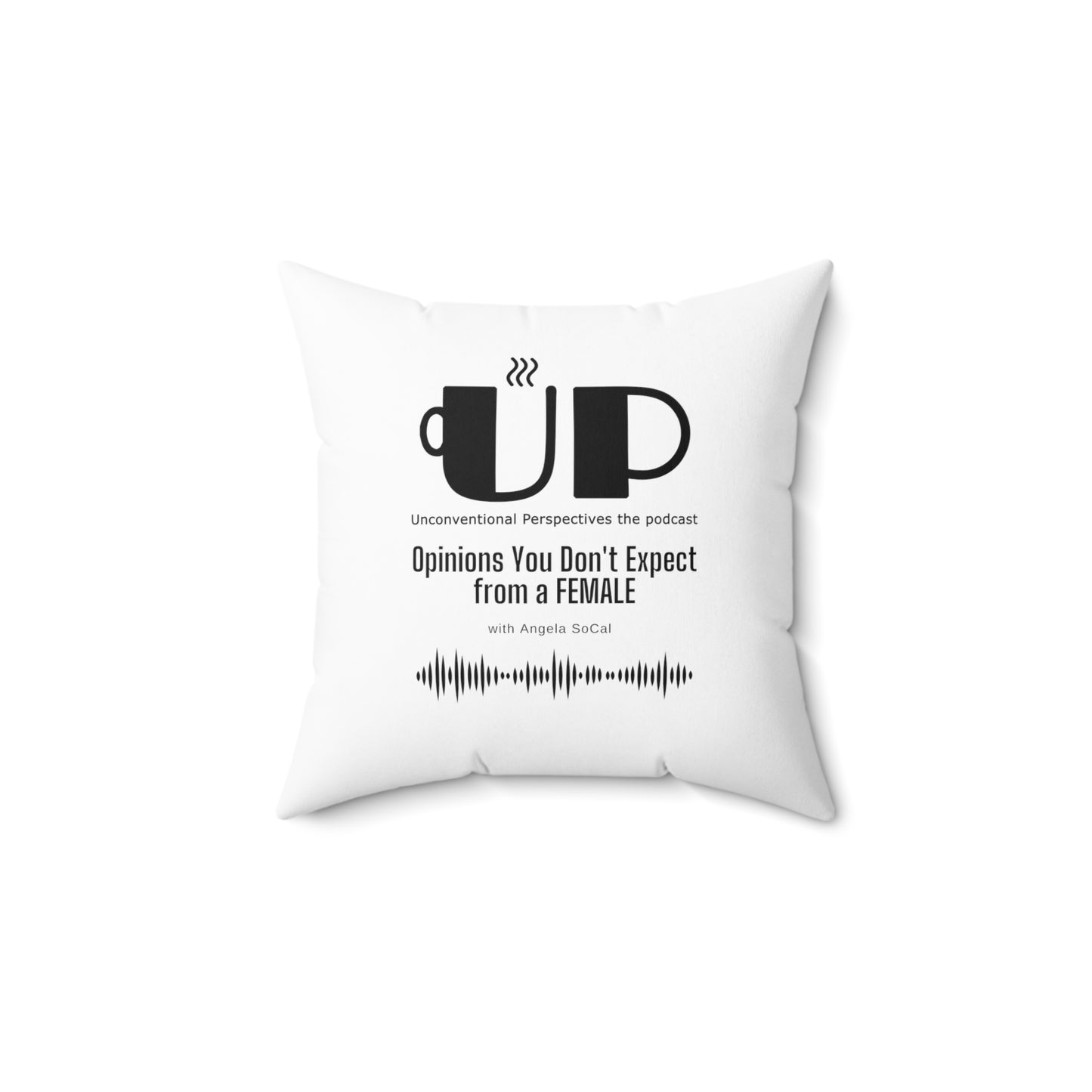 Ma'am My Money Spun Polyester Square Pillow, White - BL