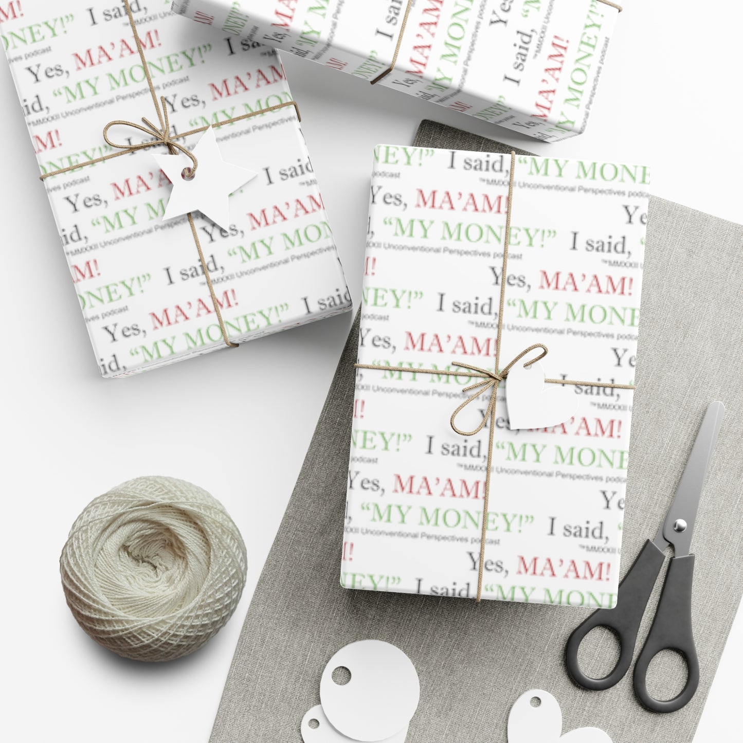 Ma'am My Money Gift Wrap Papers, White - BL