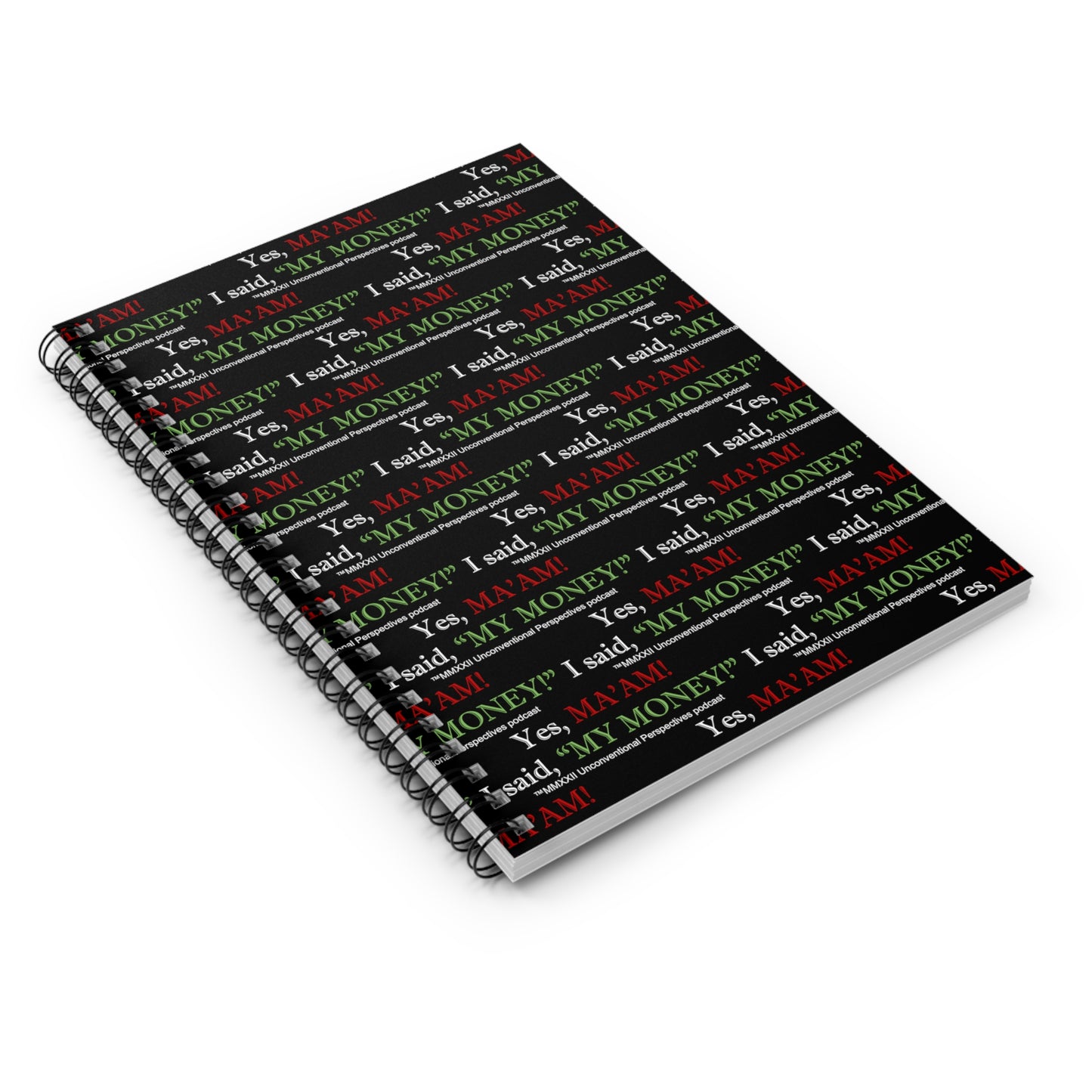 Ma'am My Money Spiral Notebook - Ruled Line (AOP), Black - WL