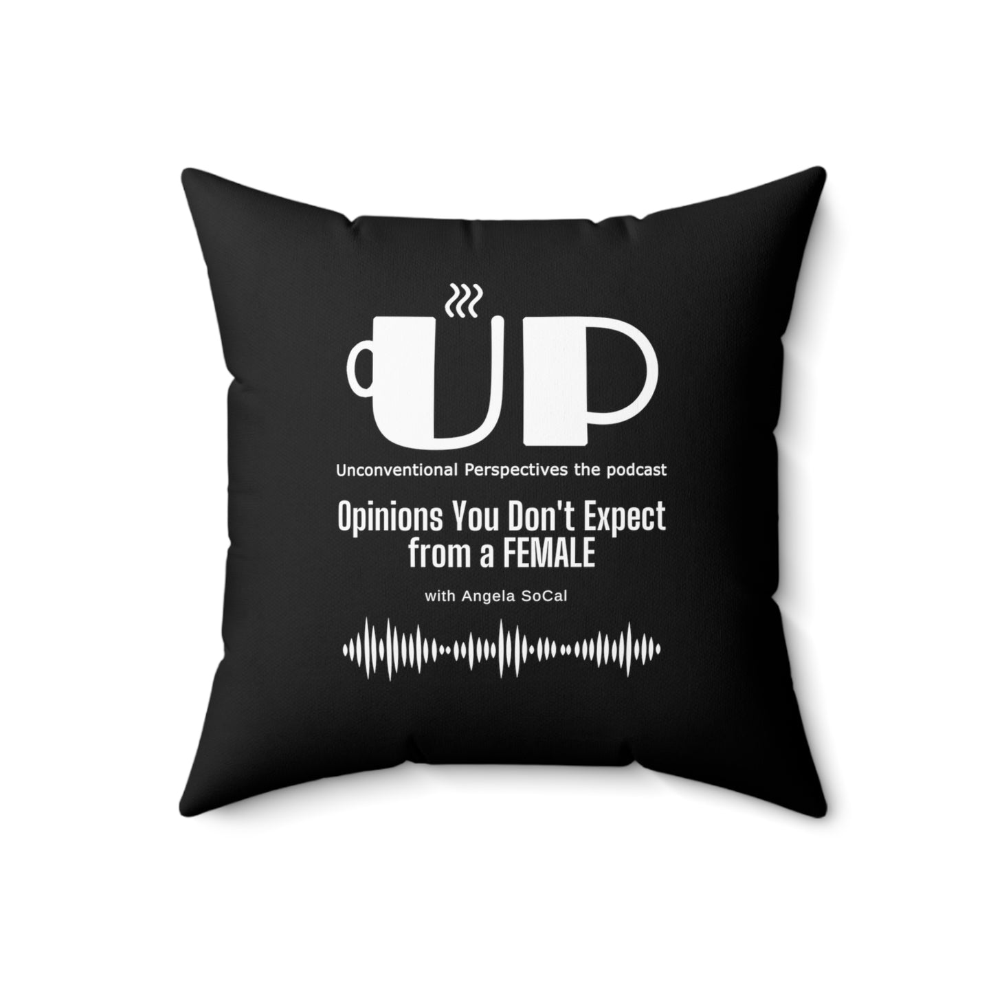 Ma'am My Money Spun Polyester Square Pillow, Black - WL