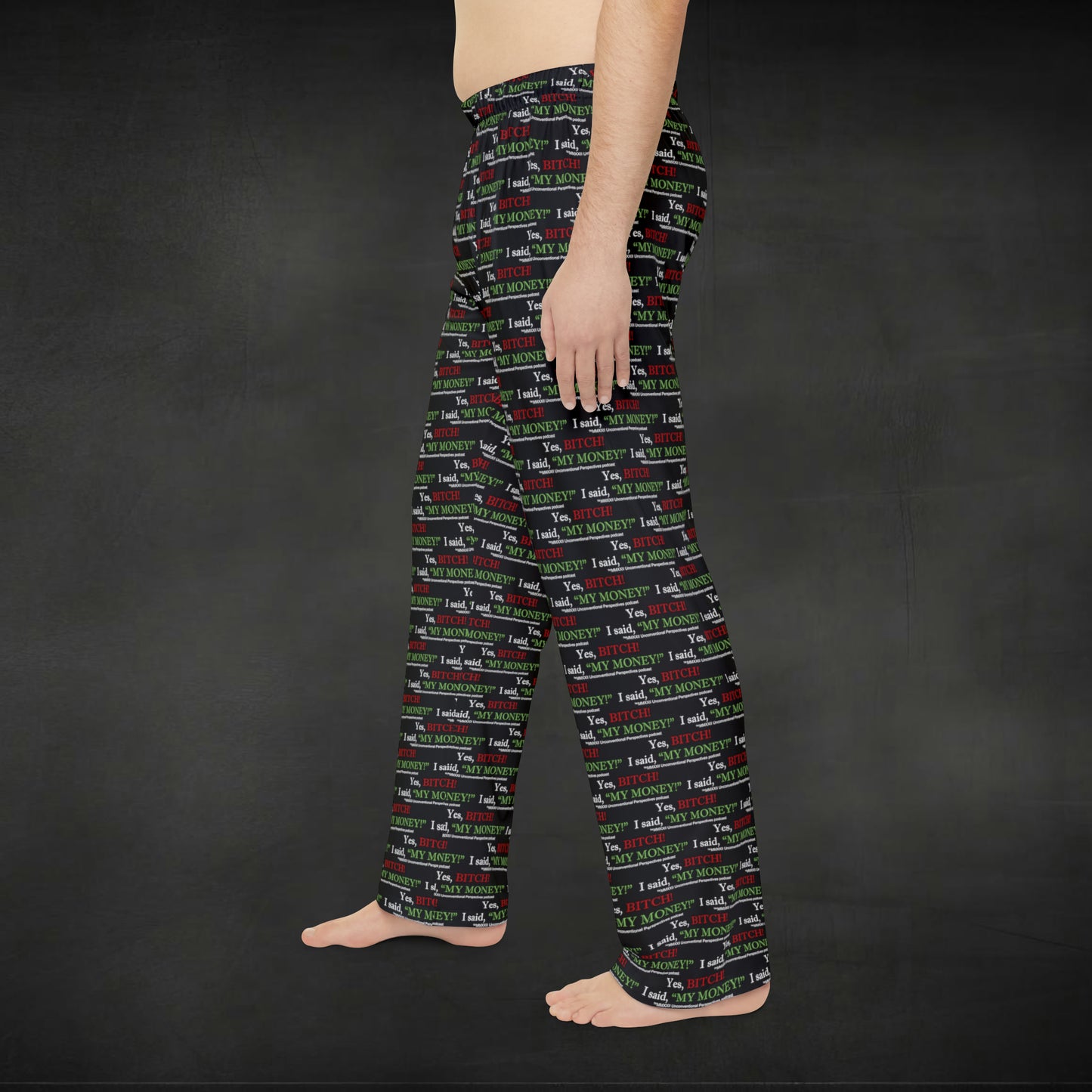 Bitch My Money Men's Pajama Pants (AOP), Black - WL