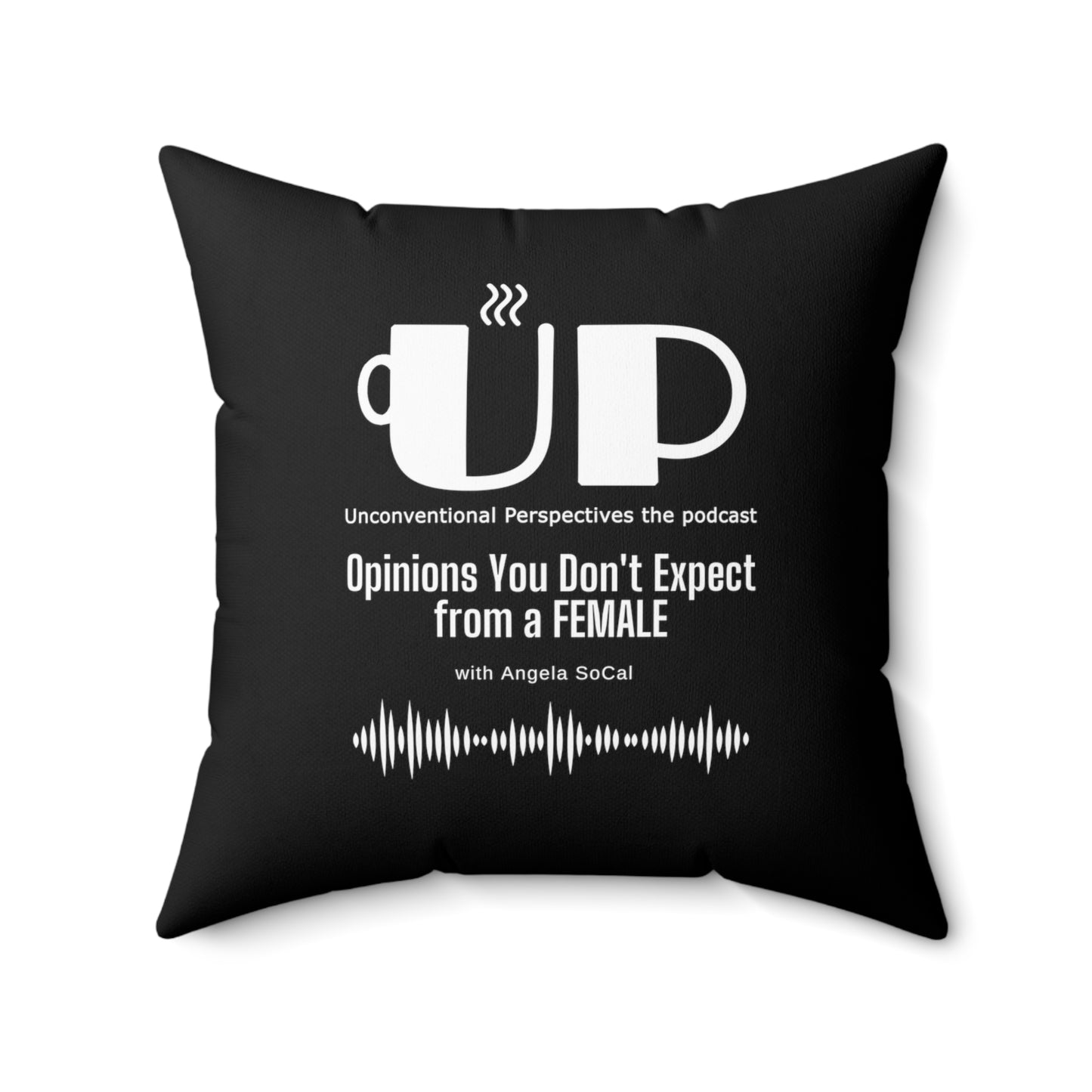 Ma'am My Money Spun Polyester Square Pillow, Black - WL