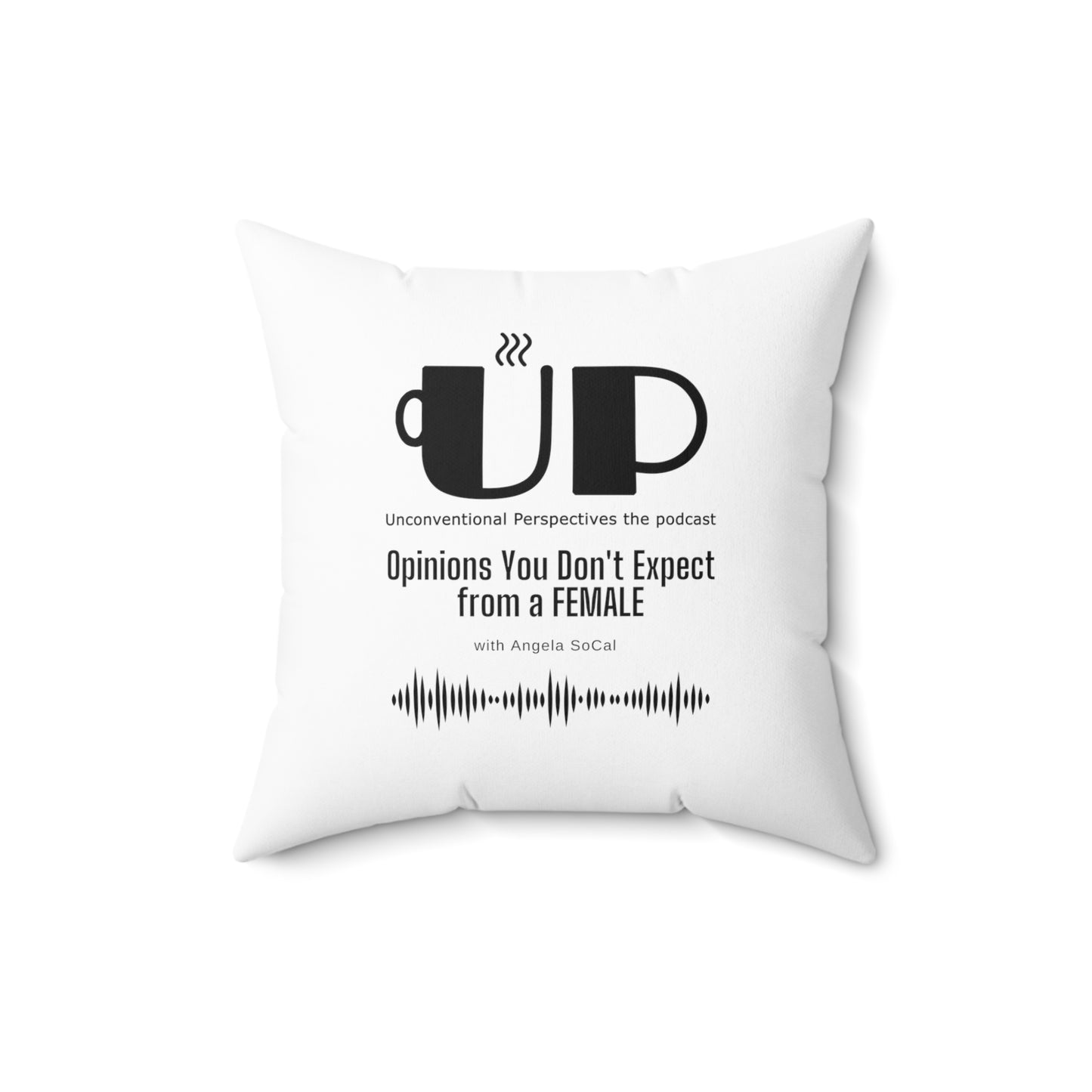 Ma'am My Money Spun Polyester Square Pillow, White - BL