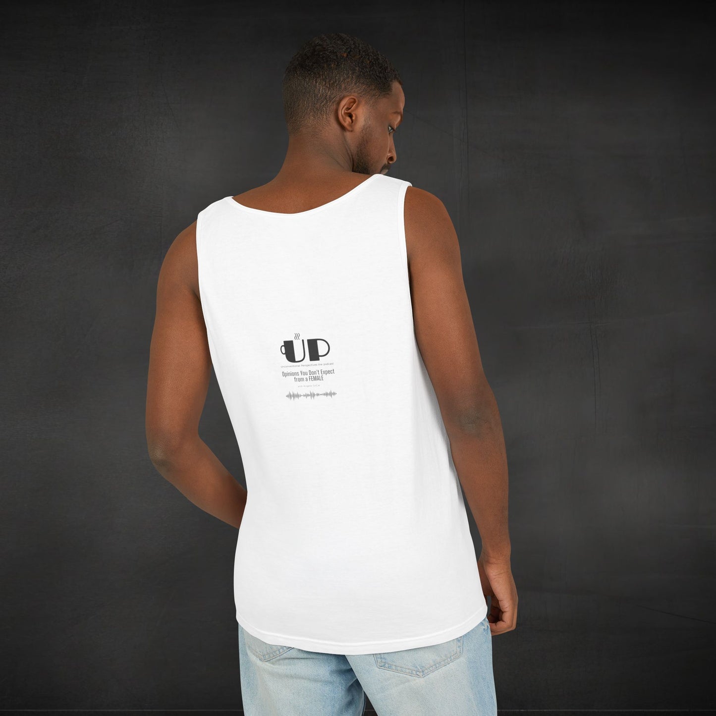 Bitch His Money Unisex Garment-Dyed Tank Top, White - BL