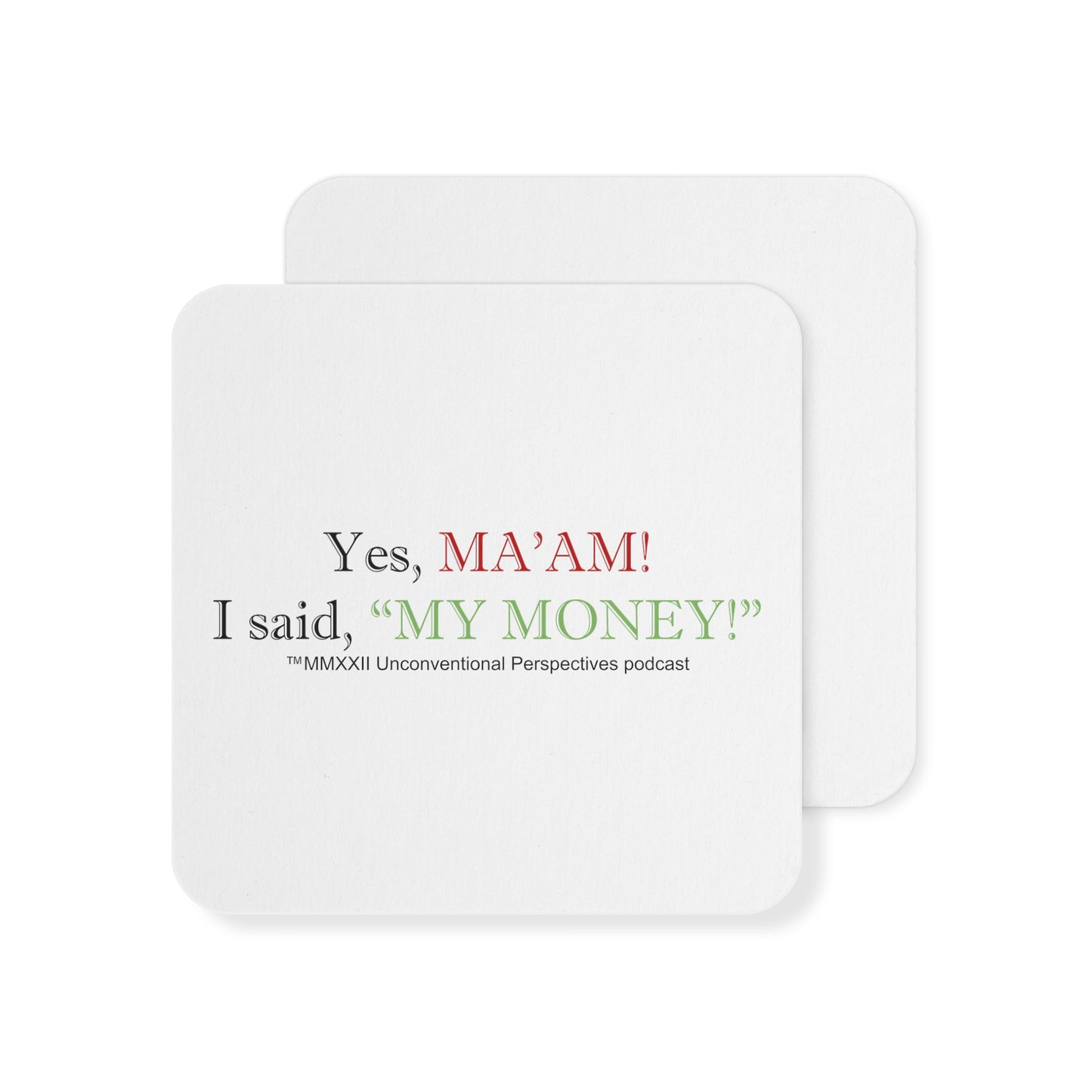 Ma'am My Money Coasters (50, 100 pcs), White - BL