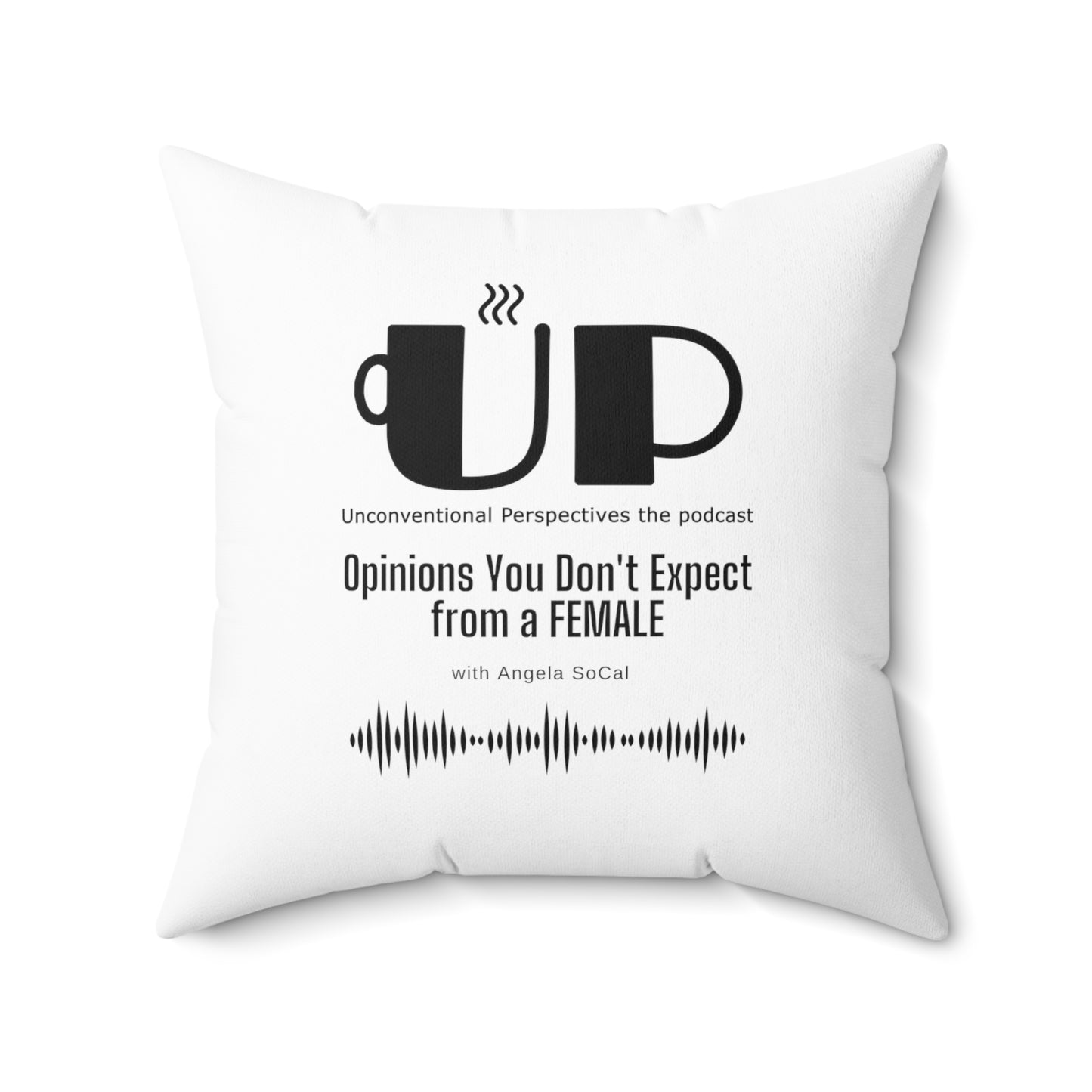 Ma'am My Money Spun Polyester Square Pillow, White - BL