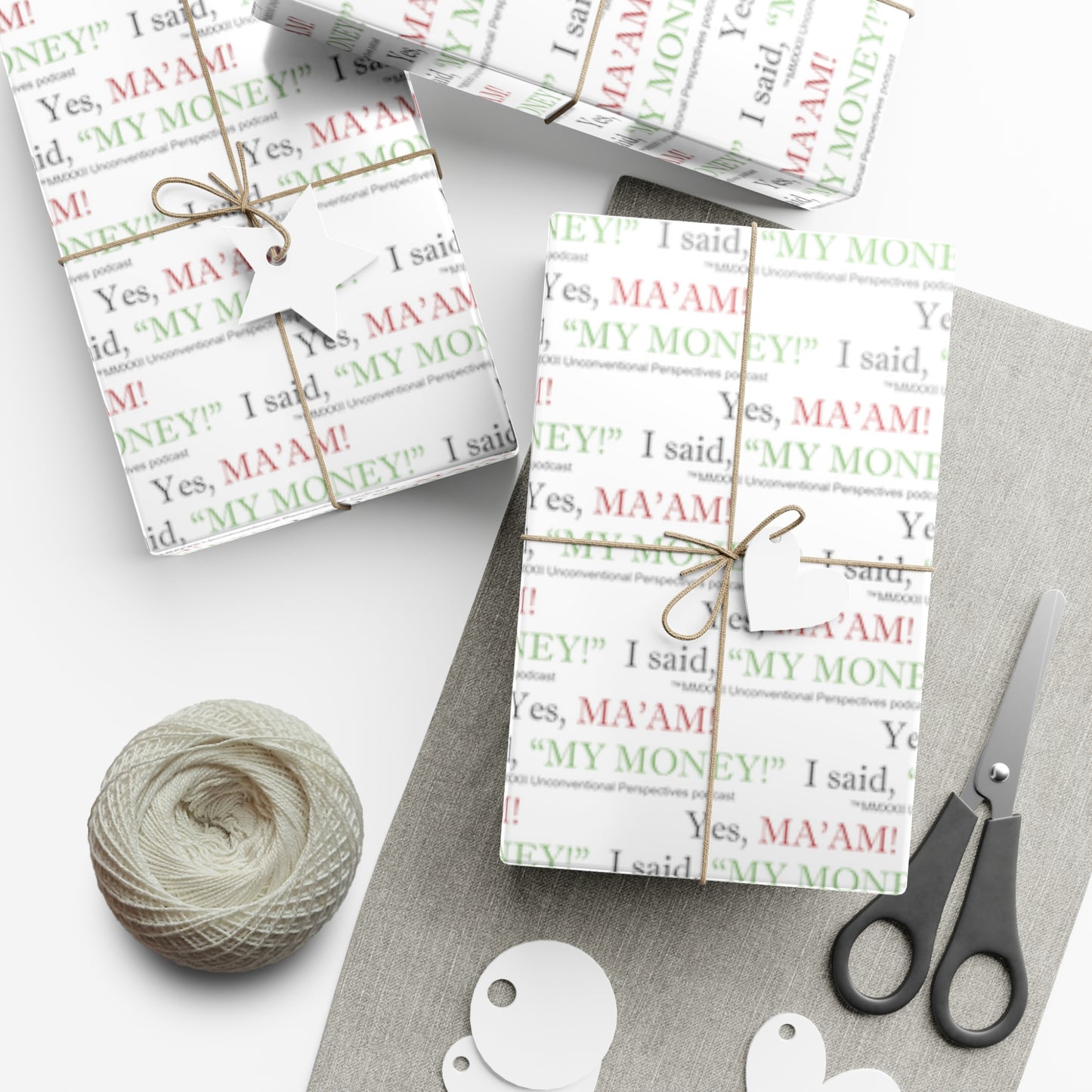 Ma'am My Money Gift Wrap Papers, White - BL