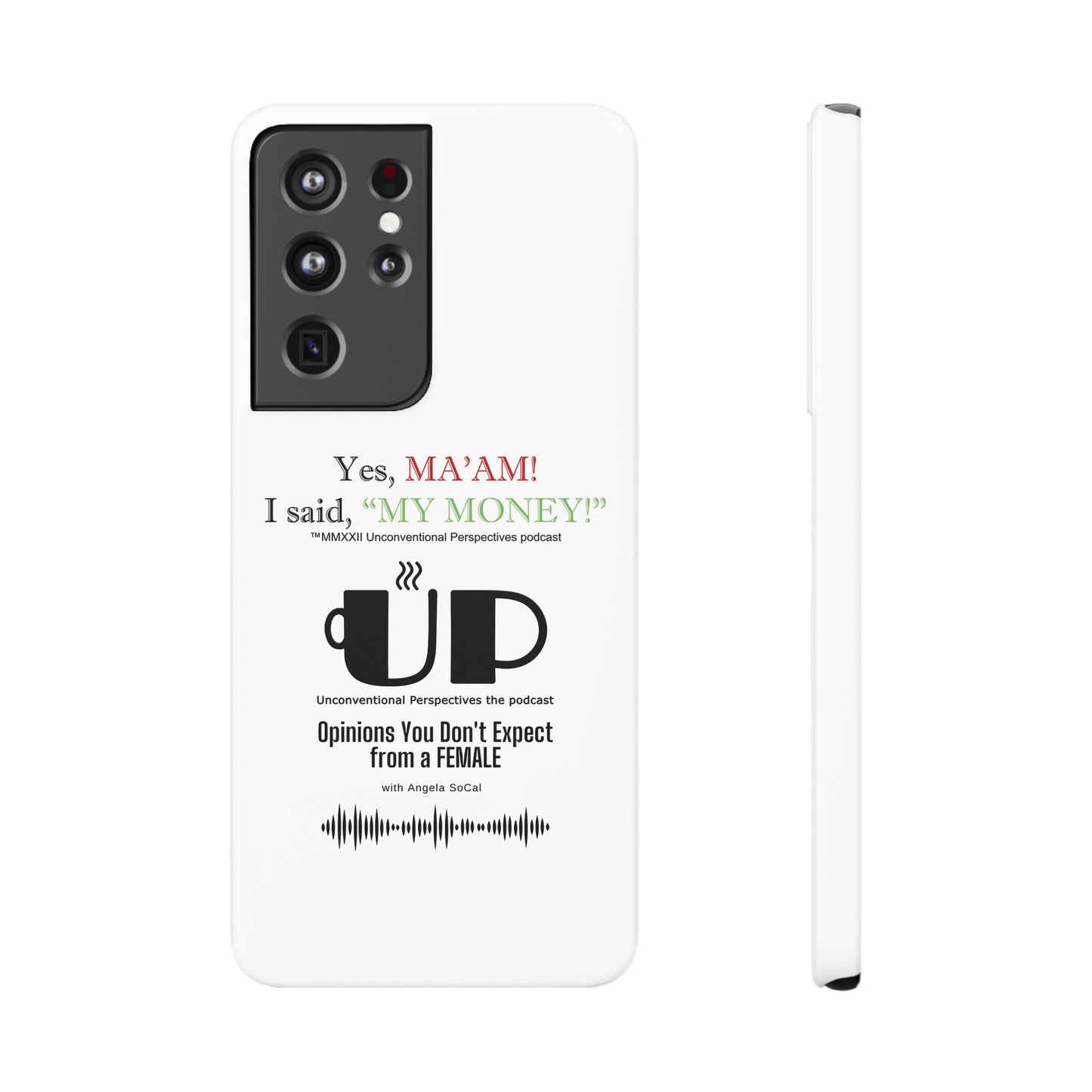 Ma'am My Money Slim Cases, White - BL